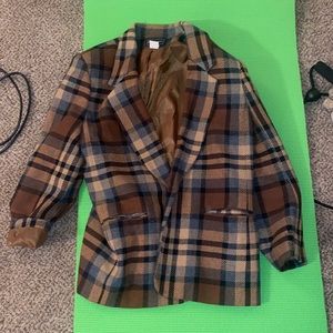 Vintage oversized plaid blazer